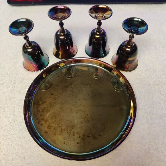 Vintage Wm Rogers Silver-plated Goblet Set with Serving Tray Pre Owned - Picture 16 of 16